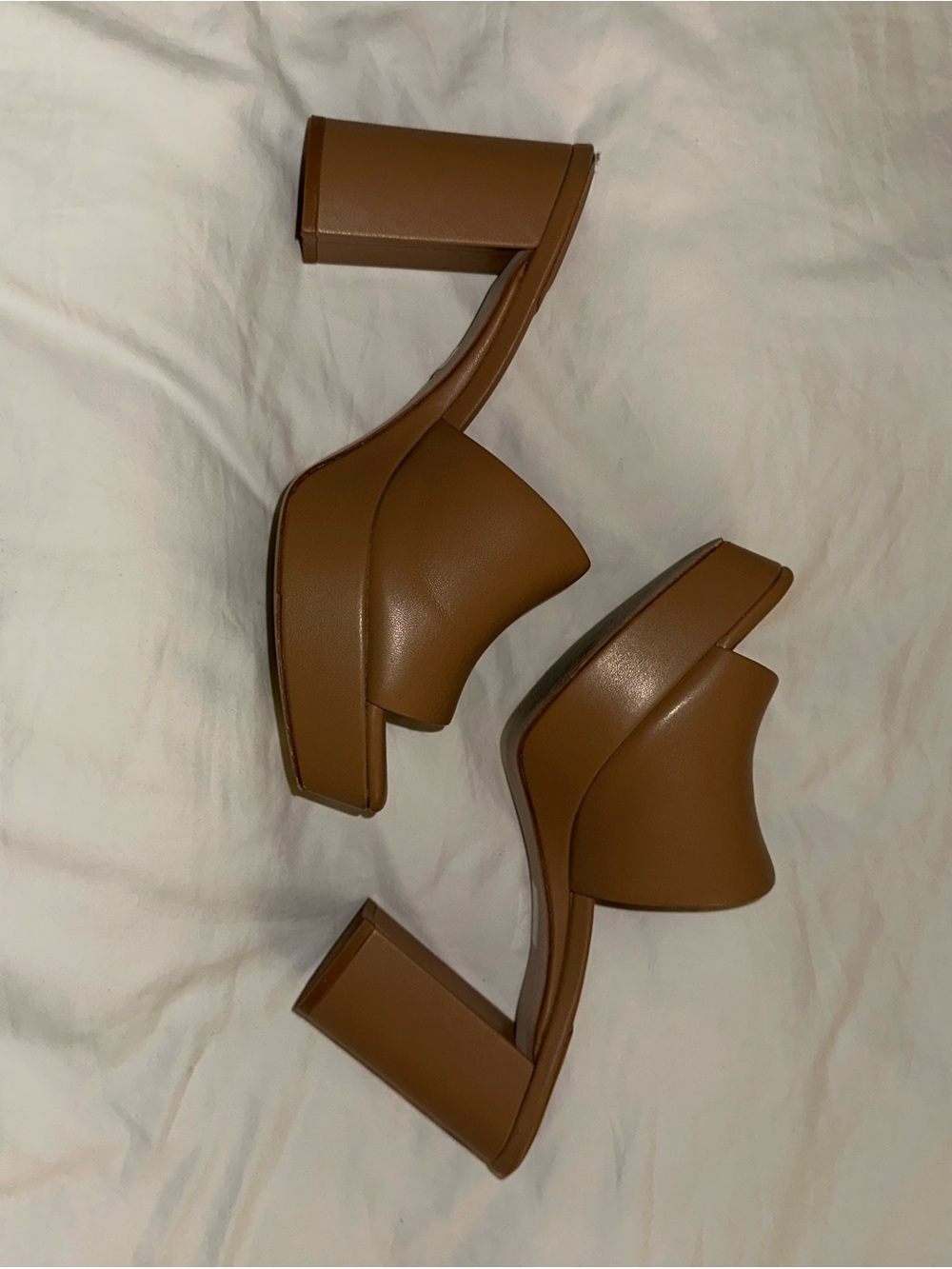 Jeffrey Campbell Brown Platform Block Heel Slides
